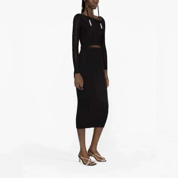 Brand new Self-Portrait cut-out detail ribbed-knit midi dress - Picture 7 of 11